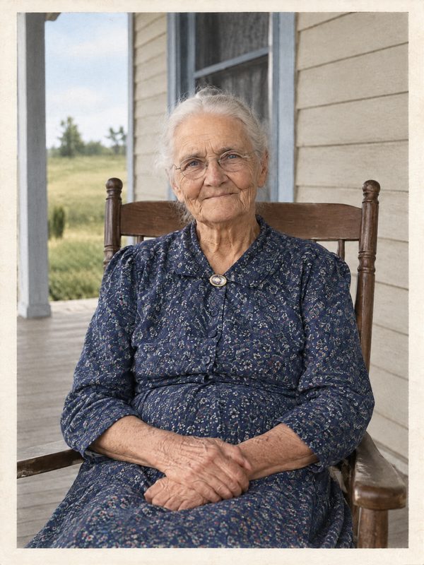 After: the same portrait with optional period color, face unchanged